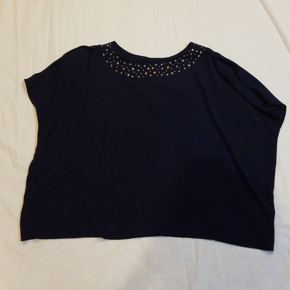 Navy Lilly sheath blouse